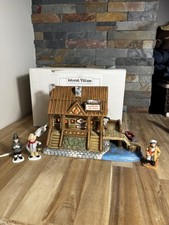 1998 Lefton’s Colonial Village Fishing Lodge W Figures Vintage picture