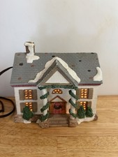Lemax 1991 Christmas Village Lighted House Snowy Roof Holiday Cottage Decor picture