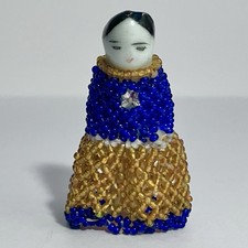 Antique SOUTHWEST PUEBLO Beaded Dress on FROZEN CHARLOTTE Porcelain Penny Doll picture