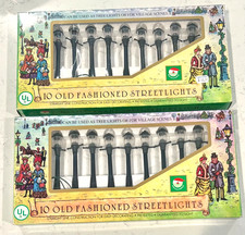 Vintage Kurt S. Adler 20 Piece Old Fashioned Street Light Up Village Display Set picture