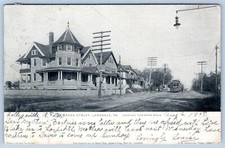 1908 LANSDALE PA RR RAILWAY STATION BROAD STREET HOUSES UNUSUAL 2 SIDED POSTCARD picture