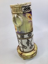 12” Antique Old Nippon Art Nouveau Vase Hand-Painted cylindrical (E1) picture