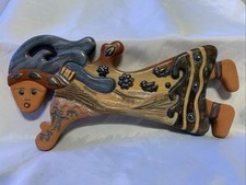 Ceramics /Wood Backed Folk Art Pablo Seminario Handmade Peruvian Wall Sculpture picture