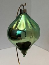 Vintage Heim Glass Teardrop Christmas Ornament Fluted Parachute Circa 1940's picture