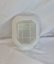 Vintage 1930s White & Clear Glass Light Wall Lamp Fixture Shade Globe Art Deco picture