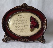 Ornate Vintage-Style Resin Frame with Sentimental Sister Poem picture
