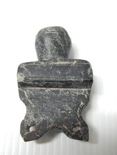 EXTRA NICE  ANTIQUE WOODLANDS INDIANS BLACK STONE MIC MAC PIPE BOWL picture