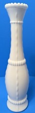 Milk Glass Bud Vase – 10.5 inch tall – Beaded Bands picture