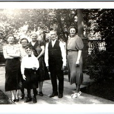 1936 Family Portrait Snapshot Photo 1930s Fashion Cute Boy Porch Home Vtg Rare picture