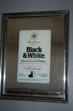 VINTAGE BUCHANAN'S BLACK & WHITE SCOTCH WHISKY ADVERTISING MIRROR SCOTTIE DOG picture