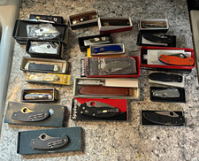 Spyderco huge Mixed Lot Collectible Pocket & Fixed Blade Knives w/ Boxes picture