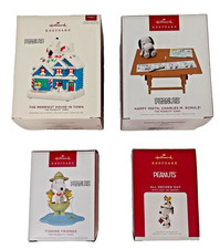 Lot of 4 Hallmark Peanuts Keepsake Ornaments Snoopy Happy 100th Merriest House picture