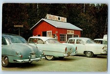 c1960 St. Ignace Michigan MI Vintage Postcard Mystery Spot Entrance Classic Cars picture