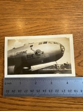 Vintage WWII Bomber Nose Art Photo “Supine Sue” Pin-Up Military Aircraft 4.5x3.5 picture