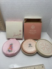 Vintage Avon Powder Pak Pink Flowers Compact Tropicana .7 oz NOS in Box & Refill picture