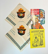 VTG Smokey The Bear Collectible LOT Handkerchief Comic Activity Book Bandana... picture