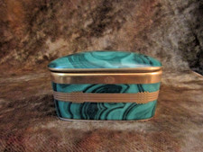 Christian Dior  Gaudron Malachite Porcelain Trinket Box w/ Lid Japan/Fine China picture