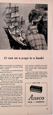1946 Ansco Film Cameras Boys Sailing Toy Boat Print Ad American Girl July picture