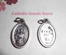 St. Saint Lucy - Pray for Us - Italian Silver tone OX 1