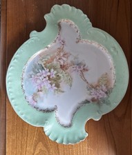 Antique Limoges Porcelain Celery Tray- Mavaleix Mark Mint Green CJBB picture