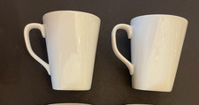 Target Threshold Plain White Mug LOT of 2 with Square Bottom 14 oz Porcelain picture