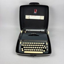 Vintage SCM Smith Corona Super Sterling Portable Manual Typewriter w/ Hard Case picture