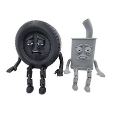 Sad Tire & Exhaust Buddy 3D Printed Car Guy Gift Funny Mechanic Desk Decor picture