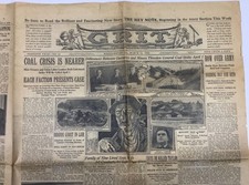 Grit Vintage Newspaper March 12, 1922 Coal Crisis Neared Historical Print picture
