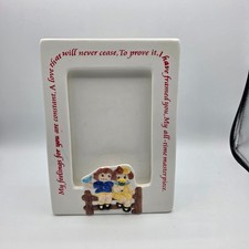 Vintage Campbells Soup Porcelain Picture Frame W/Vase Pocket Behind Unique 1999 picture