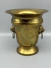 Brass Vase K.O.P.L. Made in India Lion Head Handles (2D) picture