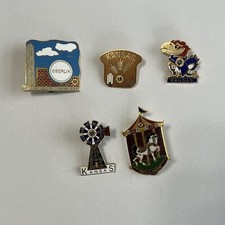 Lot of 5 Vintage Kansas LIONS CLUB Pins 5 individual pins Unique picture