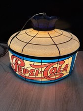 Pepsi Cola  Stained Glass Style Hanging Light, Blue And Red , 17 Inches Diameter picture