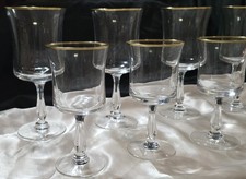 (8) VTG Admiration Wine & Water Glasses by Noritake Fine Crystal With Gold Rim  picture
