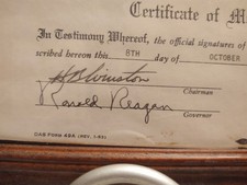 RONALD REAGEN SIGNED DOCUMENT BY PRESIDENT picture
