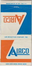 Airco Air Reduction Co Inc MIDTOWN MANHATTAN, NEW YORK Bobtail Matchbook Cover picture