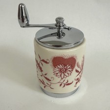 Vintage Olde Thompson George S. Thompson Ceramic Pepper Mill Red Floral USA picture