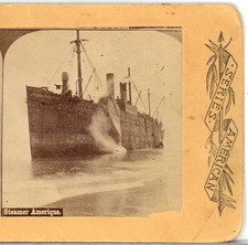 Ships, Steamer Amerique--Stereoview A124 picture