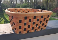 Teaberry Basket Wood Weave Signed Rachel Miller Handmade Middlebury Indiana 2017 picture
