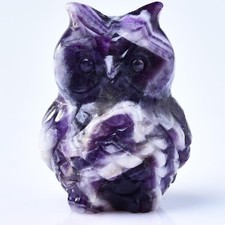 1.9 Inch Amethyst Owl Statue Owl Figurine Home Decor, Healing Crystal Cute Decor picture
