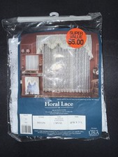 Vintage Kmart Devon Floral Lace Curtain Panel Ivory 40x21 Cottagecore NOS picture