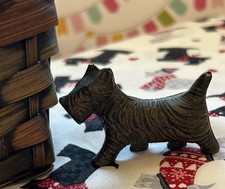 Cast Iron Scottie Dog Scottish Terrier Figurine Scotty Copper Patina 2 1/4
