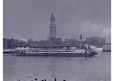 1923 Boston Harbor Floating Dance Hall Jazz Age Custom House Glass Negative OOAK picture