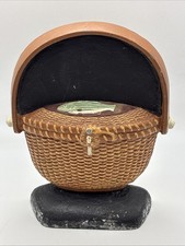 Rare VTG Oak & Ivory Cast Iron Nantucket Basket Doorstop Featuring Fish #456/500 picture