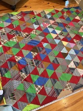 Vintage 72x90 Crazy Scrappy Windmill Quilt (Very Heavy) picture