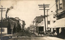 Mascoutah Illinois IL W. Mill St. c1910 Real Photo Vintage Postcard bhn picture