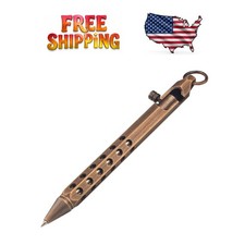 Elegant Solid Brass Bolt Action Ballpoint Pen with Hexagonal Grip - Retro Black picture