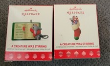  2 HALLMARK 2017 A CREATURE WAS STIRRING MINIATURE ORNAMENT Lot Of 2 NEW picture