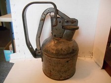 Antique Galvanized JUSTRITE Safety Oil-Gas Can Chicago U.S.A. picture