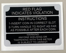 Replacement Instructions DECAL for your Duncan Model 50 Parking Meter. picture