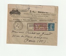 1919 Constantinople Airmail Allied Armies Merson 1F Sower 25c picture